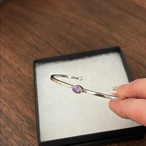 New Sterling Silver Bracelet with Amethyst  Gemstone